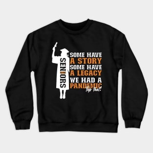 Pandemic Graduation | White And Orange Text Funny Graduation Crewneck Sweatshirt